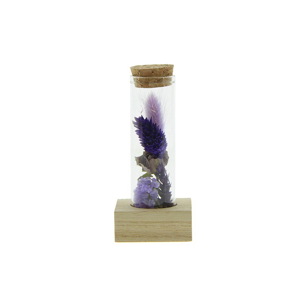 Dried Flowers - Single tube & wood - Paars